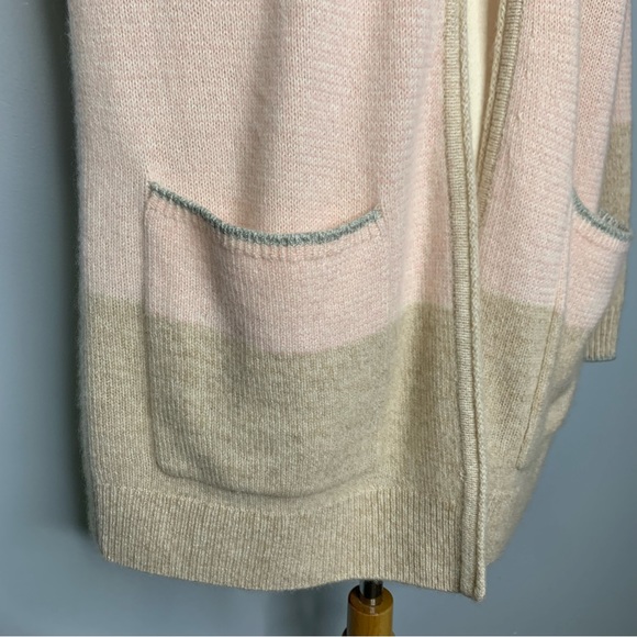 Splendid Collection Women’s Open Front Colorblock 100% Cashmere Cardigan - Picture 5 of 11